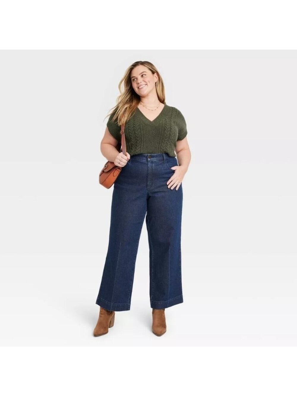 Women's High Rise Wide Leg Jeans Universal Thread Plus Size 26 Dark Blue Wash - Picture 3 of 6
